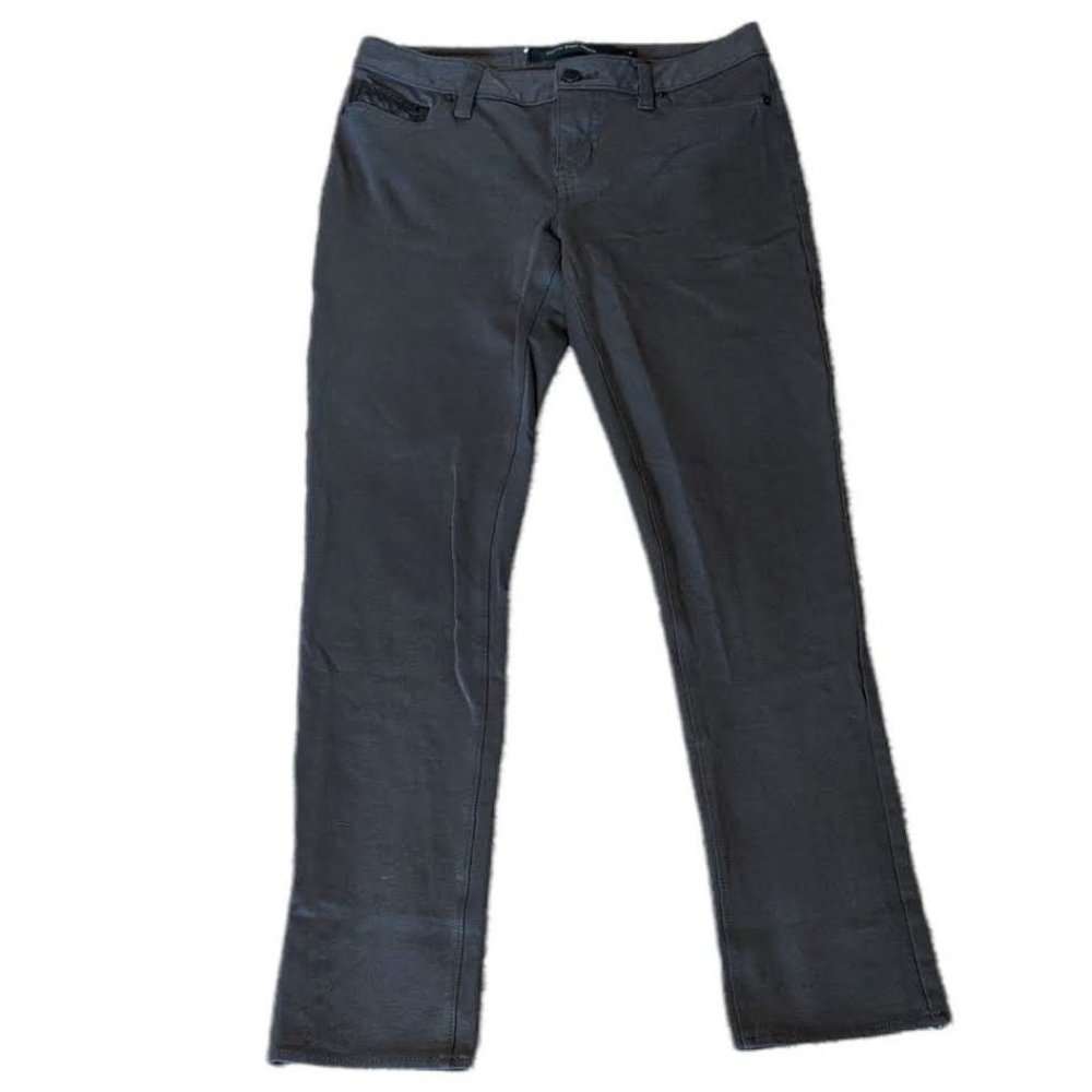 Calvin Klein Jeans Skinny Pants Jeggings Stretchy Leather Detail Size 4 28x27